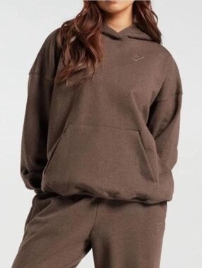 Gymshark Brown Oversized Hoodie Cozy Athleisure Pullover Size 2X